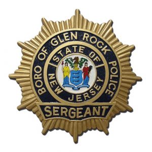 NJ Boro of Glen Rock Police Sergeant Badge Plaque