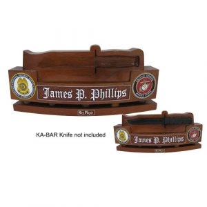 USMC KA-BAR Knife Holder Desk Nameplate